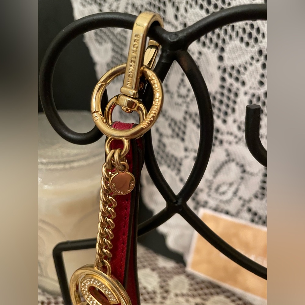 Michael Kors Gold and Red Key Holder